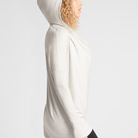 Athleta Women's Purana Wrap Style Hoodie Sweatshirt Fog Grey | Small - Picture 3 of 12